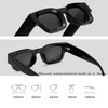 Teumire Retro Rectangle Polarized Sunglasses for Small Face Women Men