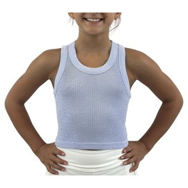 Suzette Collection Girls Smocking Sleeveless Tank Top Round Neck Ribbed (US, Alpha, Large, Lavender)