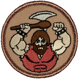 Patchtown Viking Man Patrol Patch - 2" Round Embroidered Patch - Sew-on