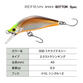 Shimano ZN-245X 006 Trout Lure, Cardiff Refline, 45XS Bottom Specs, Miyasui Tennessee