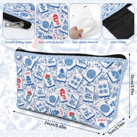 Sitsink Empty Mahjong Tile Bag with Zipper – Mah Jongg Gifts for for Women, Carrying Bag for Standard 1.2 Inch American Mahjong Tiles Accessories, 13x7.8 Inch Waterproof Polyester (Case Only)