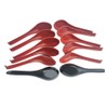Plastic Large Soup Spoons with Long Handle, Red and Black