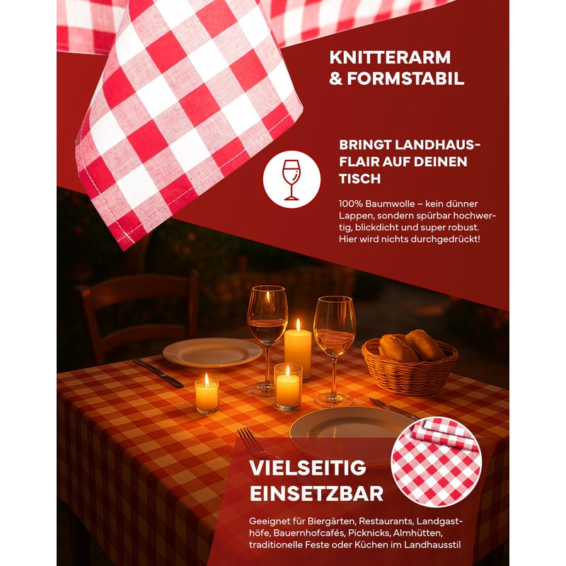 texpot Country House Table Runner 40 x 200 cm Red