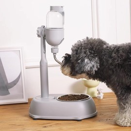500ml Pet Standing Water Dispenser Bowl, Food Feeder Bowl with Detachable Pole Automatically Feeding Water