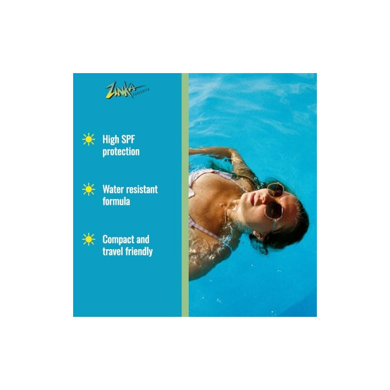 Zinka Clear Zinc Oxide Sunscreen Stick SPF 50 15ml (14g)