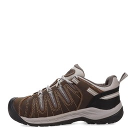 KEEN Utility Women's Flint 2 Low Steel Toe Non Slip Work Shoe, Cascade Brown/Surf Spray, 5 Medium US