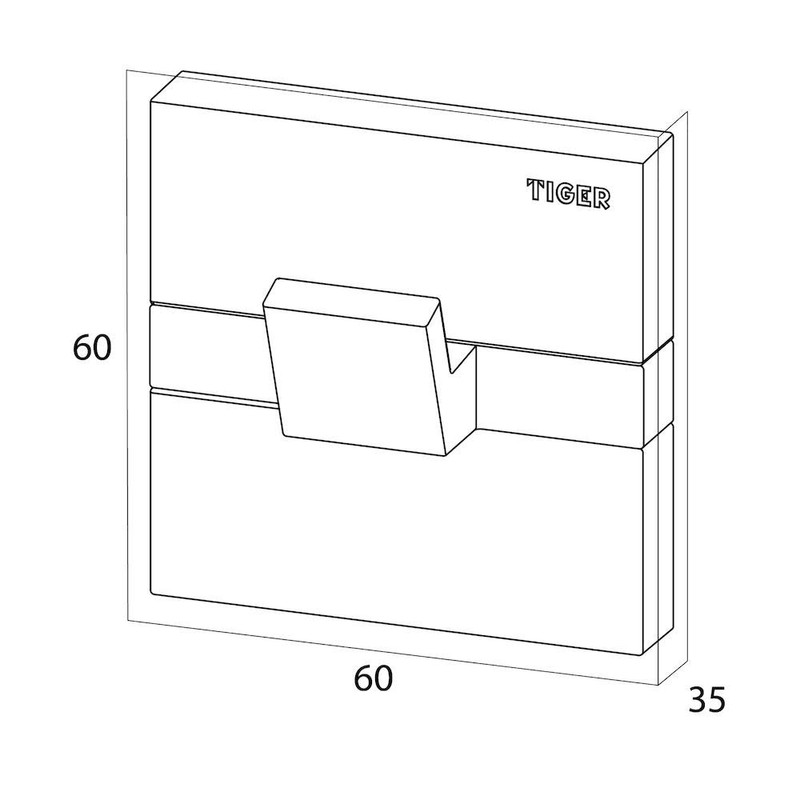 Tiger Safira, Towel hook large, Chrome, 35x60x60mm