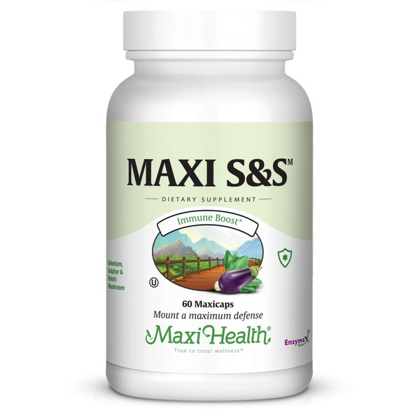 Maxi Health S&S - Selenium, Sulphur & Reishi Mushroom - Heart/Prostate Health - 60 Capsules - Kosher