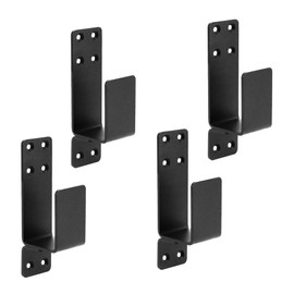 2x4 Brackets, Door Barricade Brackets, Door Security Bar U Bracket, Suitable for Garage Door Bracket, Reinforcing Barns, Gardens, Sheds, and Safety Doors (Black 4 Pack)