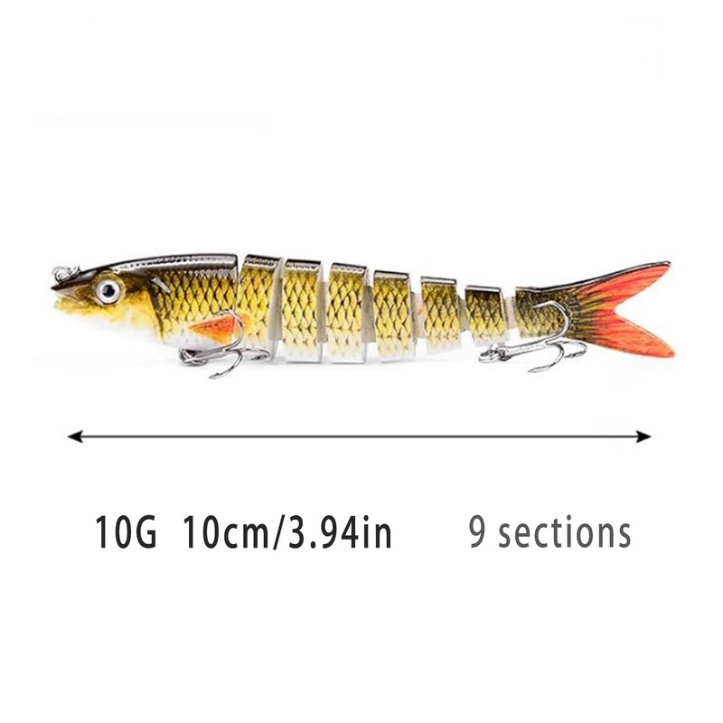 3 Stück Angelköder, Mehrgelenkige Hecht Köder, Angelköder Fische Angeln Set,