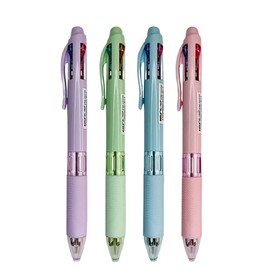 4 In 1 Multicolor Ballpoint Pens Creative Colorful Retractable Multifunction Pen Students Writing School Office Kawaii Supplies (Pack of 4)