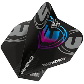 WINMAU Rhino Black, Grey & Blue Extra Thick Dart Flights - 1 Set per Pack (Total 3 Flights)
