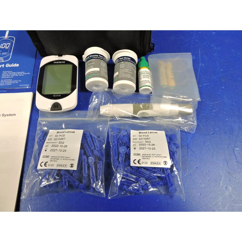 Metene NEW Metene TD-4116 Blood Glucose Monitor/ 100 Strips 100
