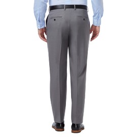 Haggar Men's Premium Comfort Classic Fit Flat Front Dress Pants-Regular and Big & Tall Sizes, Medium Grey, 34W x 34L