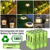 KEAOOD Ni-MH Rechargeable AA Solar Batteries 1.2v Pre-Charged 1000mAh Double