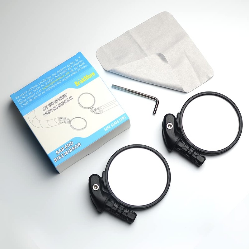 BriskMore, Specchietti retrovisori convessi neri, 2 pezzi, regolabili, per manubrio