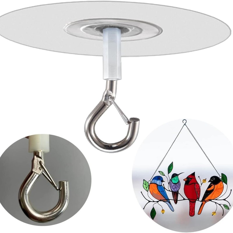 Adhesive Ceiling Hook - Weight-Bearing Stick-On Ceiling Hook, Sticky Ceiling