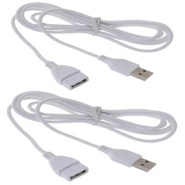 2PCS 5ft White USB 2.0 Male to Female Extension Cable - USB Type A Extension Cables for Keyboard, Mouse, Printer, Computer Accessories
