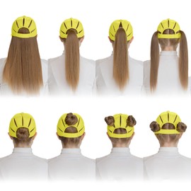 C.C Ponycap Messy High Bun Ponytail Adjustable Trucker Baseball Cap Hat Neon Yellow