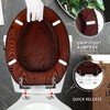 Angel Shield Elongated Wood Toilet Seat with Quiet Close,Easy Clean,Quick-Release