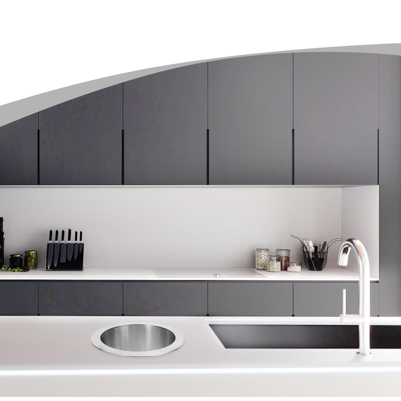 Countertop Trash Can, Drop-in Trash Chute Stainless Steel Round Countertop