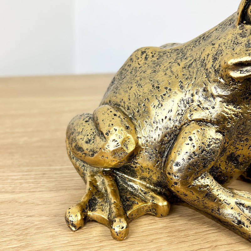 Alfie Francis Gold Frog Ornament Statue Home Shelf Decor Sculpture