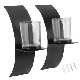 TOPINCN Candelero Montado en la Pared, 2 Juegos de Bandeja de Velas de Diseño de Clásico Tridimensional de Hierro, Decoración de Candelabros de Velas para Dormitorio