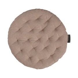 LINUM Pepper Elegant Round Seat Cushion for Indoor and Outdoor Use, Diameter 37 cm, 100% Cotton, Washable, Dark Taupe