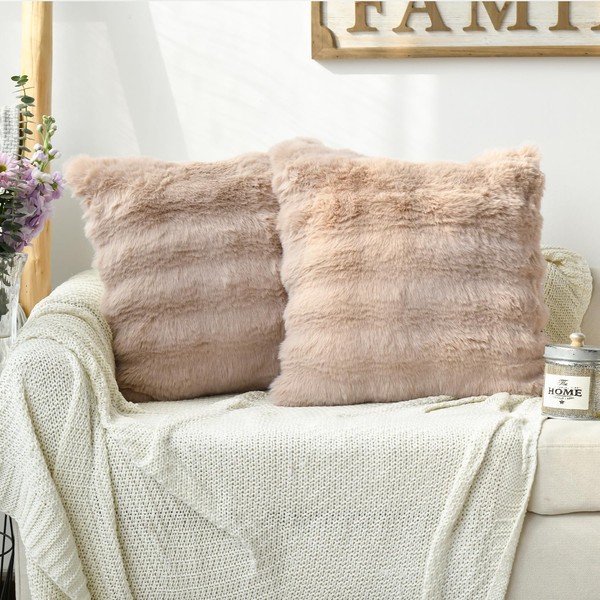 Artoid Mode Camel Super Soft Artificial Fur Bubbles Puffy Cushion