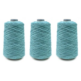 And-et 45 Vibrant Colors Tufting Nylon Yarn Pack - Ideal for Crochet, Craft Projects, and More - 100% B.C.F. - 3 Cones x 1.66lbs - Perfect for Rug Weaving and Knitting (31 Turquoise Blue)