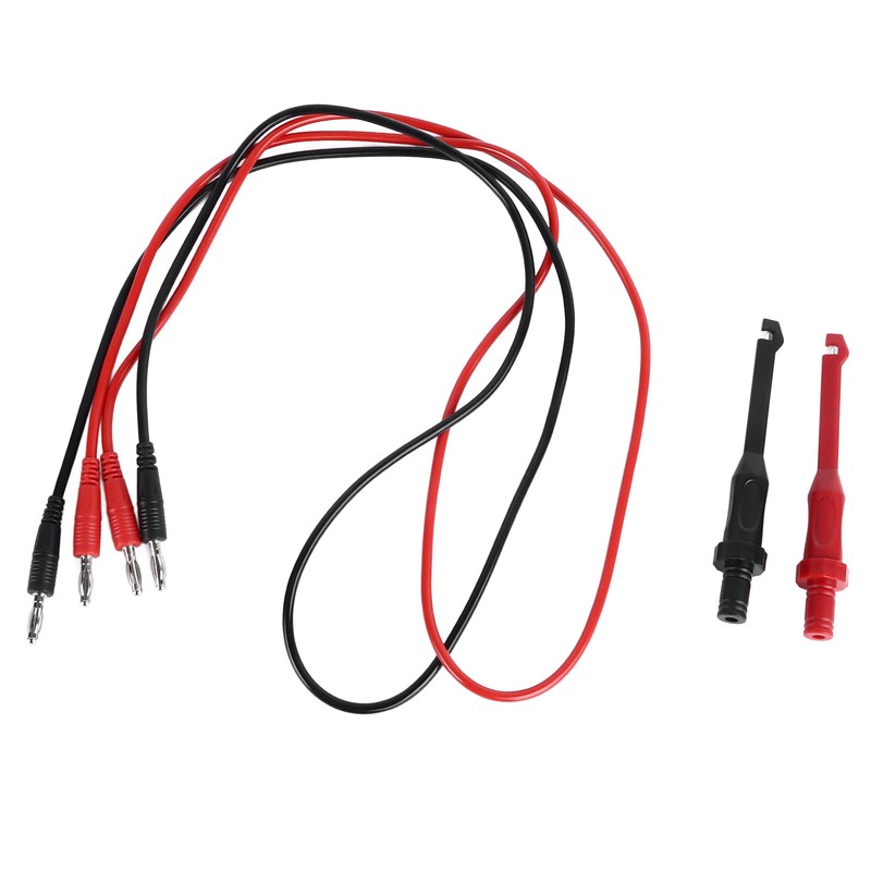 4mm Dual Banana Plug Test Leads with Repair Testing Hooks