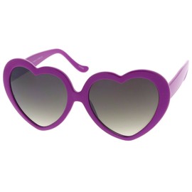zeroUV Oversized Heart Shaped Sunglasses UV400 Cute Trendy Love Fashion Eyewear for Women 52mm (Purple/Lavender)