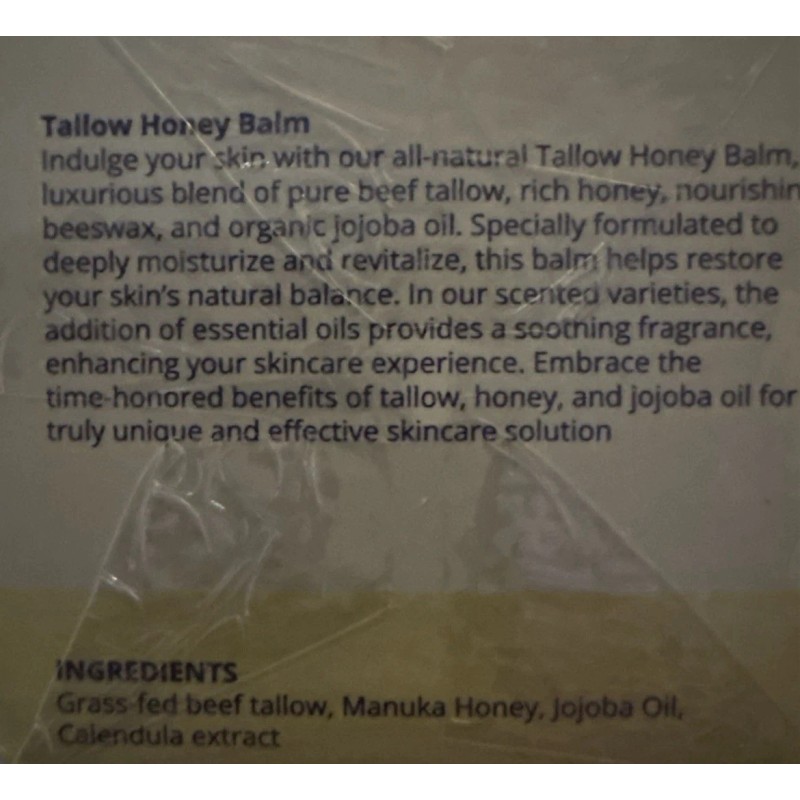 Meeyee Whipped Beef Tallow Honey Balm Cream 4oz Grass Fed