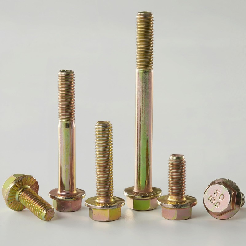 YIIFLY M10 x 40mm Flanged Hex Head Bolts, M10x1.5 Pitch,