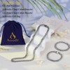 Aoody 3PCS Cuban Link Bracelet Necklace, Sturdy 316L Stainless Steel