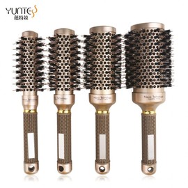 International Large Round Brush for Curly Hair Styling, Volumizing Heat-Retaining Aluminum Tube Curling Brush Conduction 4ea