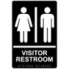ComplianceSigns.com Visitor Restroom Sign, ADA-Compliant Braille and Raised Letters, 9x6