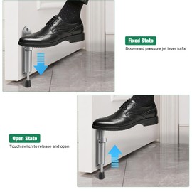 Door Stop Floor, Pedal Door Stopper with Foot Control, Heavy Doors, Door Holder, Zinc Alloy Kick Door Stopper, Metal Door Stopper with Screw, Wall Protection, Metal Door Stopper for Indoor and Outdoor