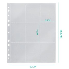 WSKTOP Trading Card File, Supports 2 Holes, 3 Holes, 4 Holes, 9 Pocket Card Sheet and Other Cards (50 Cards)