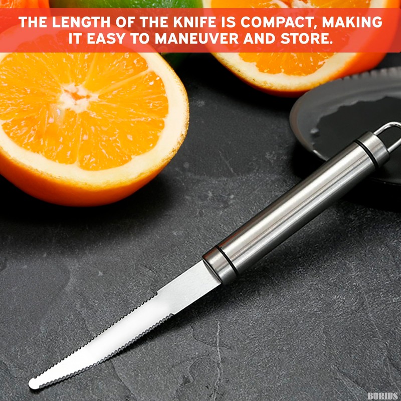 BURIUS Grapefruit Knife Curved Serrated Blade – Stainless Steel Fruit