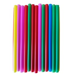 Assorted Colors Jumbo Smoothie Straws, Colorful Disposable Wide-mouthed Large Milkshake Straws 8.2'' Inches High/ 100 Pack (300)