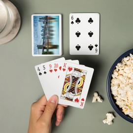 New York City, New York, Blue Skyline and Bridge (52 Playing Cards, Poker Size Card Deck with Jokers)