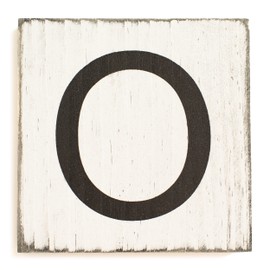 Stiles Letter Tiles, Wall Decor, Wooden Crossword Letters for Living Room, Dining Room, Kitchen, or Bedroom, Family Signs for Home 3.5 Inch, Rustic, Letter O