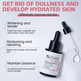 Niacinamide Serum 15%, The 6 Peptide Skin Booster Serum Toner, Niacinamide Gesichtsserum, Peptide serum Toner Gesicht, Beruhigend und Reparierend, Verbessert den Hautton(2PCS)