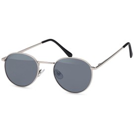 styleBREAKER Unisex Sunglasses Panto Shape with Round Flat Lenses and Metal Frame 09020077 -