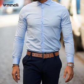 VONMELLI Nickel Free Leather Belt for Men, TSA Approved Non Metal Men’s Belt for Jeans with Hypoallergenic Black Buckles, Brown L