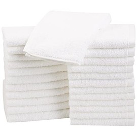 Orpheebs 5 White Hotel Bath Towels from 30x50 cm to 100x180 cm, 500g/m² Pure Egyptian Cotton, white, 10 serviettes invité 30x50 cm
