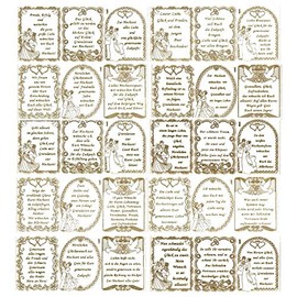 Ideas with Heart Engraving Stickers, Transparent/gold, 10 Sheets of 10 x 23 cm, Golden Stickers for Crafts and Decorating, Birthday, Christmas, Retirement and More