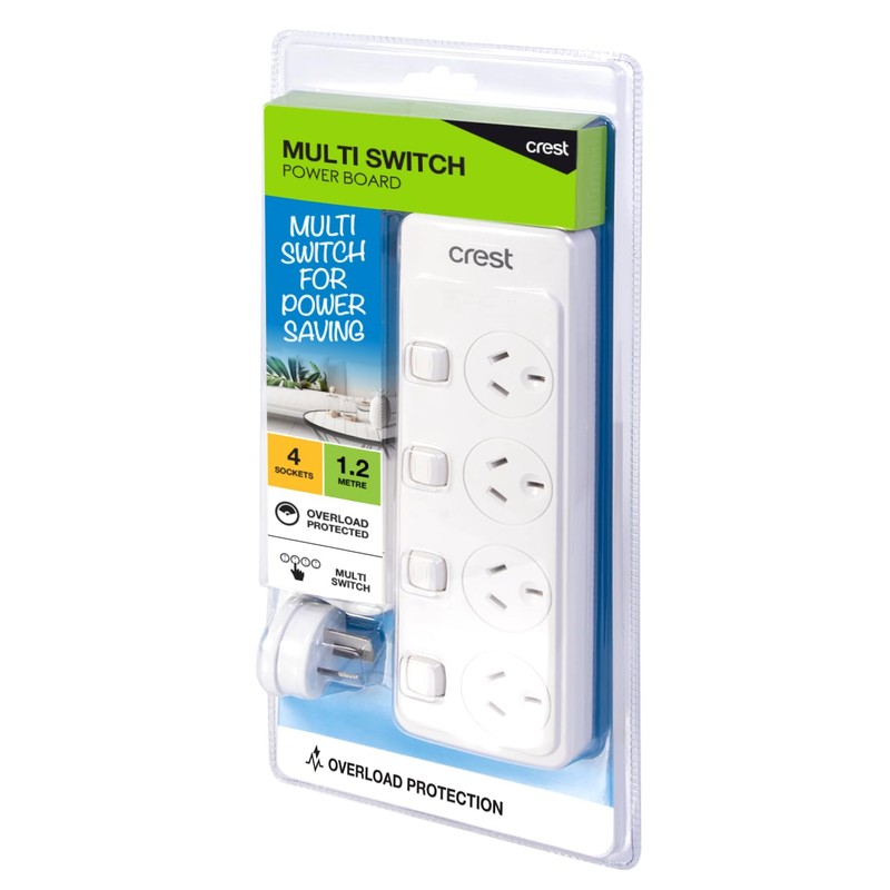 Crest Power Board 4 Sockets 4 Switches