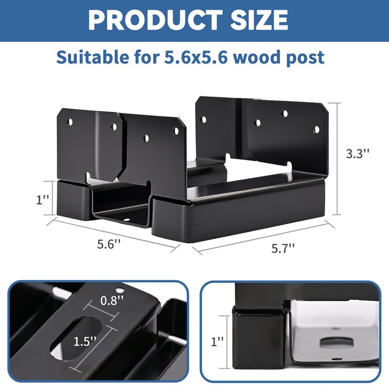 6x6 Post Base 10 PCS Post Bracket Inner Size 5.6"x5.6"
